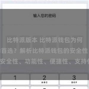 比特派版本 比特派钱包为何是专业用户的首选？解析比特派钱包的安全性、功能性、便捷性、支持性等优势。